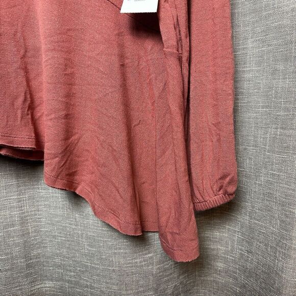 2/$30 Chelsea 28 Long Sleeve Shirt Size M Pink Asymmetrical Hem Oversized NWT - Picture 4 of 10